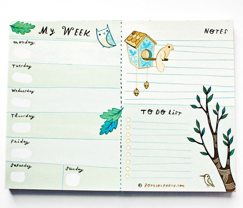 Weekly Planner Notepad (Blue) by Susie Ghahremani / boygirlparty.com