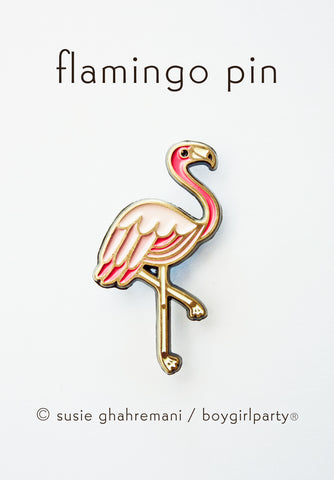 Pink Flamingo Enamel Pin by boygirlparty - Flamingo Pin