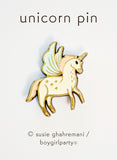 Unicorn Enamel Pin by boygirlparty - Pegasus Unicorn Pin - Flying Unicorn Jewelry