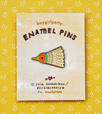Birdie Pin - Badminton Bird Enamel Pin by boygirlparty