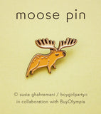 Moose Pin - Moose Enamel Pin by boygirlparty