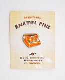 Typewriter Pin - Red Typewriter Enamel Pin Brooch by boygirlparty