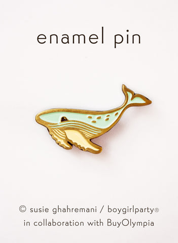 Whale Pin - Humpback Whale Enamel Pin Brooch by boygirlparty