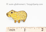 Capybara Pin Enamel Pin by boygirlparty /  Susie Ghahremani / http://shop.boygirlparty.com