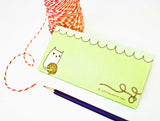 Green Yarn Kitty Notepad