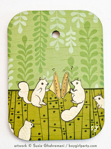 Music Squirrels Miniature Painting by Susie Ghahremani / boygirlparty.com