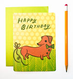 Dachshund Birthday Card (Belated Birthday Card) by Susie Ghahremani / boygirlparty.com