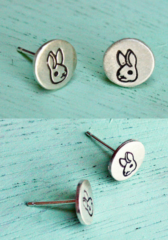 Silver Bunny Earrings by Susie Ghahremani / boygirlparty.com
