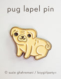 Pug Dog Enamel Pin - Pug Enamel Pin - Dog Lapel Pin