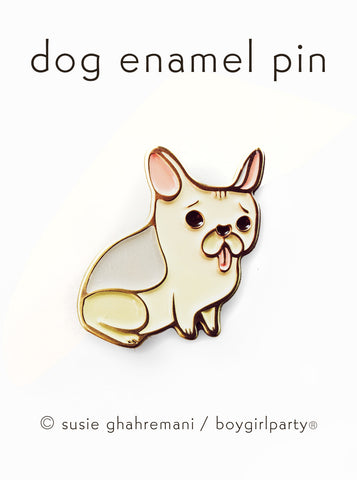 French Bulldog Pin - Frenchie Enamel Pin - Dog Enamel Pin by boygirlparty from shop.boygirlparty.com