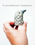 Scalloped bird Small ceramic bird sculptures by Susie Ghahremani / boygirlparty ®