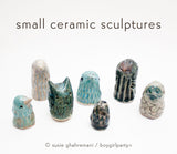 Cluster of small birds -- Small ceramic bird sculptures by Susie Ghahremani / boygirlparty ®