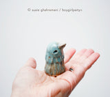 Turquoise bird -- Small ceramic bird sculptures by Susie Ghahremani / boygirlparty ®