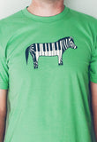 Zebra Piano T-shirt (Green) by Susie Ghahremani / boygirlparty.com - Unisex and Ladies Sizes