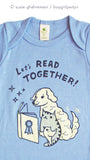 Let's Read Together Onesie -- Bookish Organic Baby Onesie (Blue)