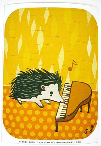 Hedgehog Piano Art Print by Susie Ghahremani / boygirlparty.com