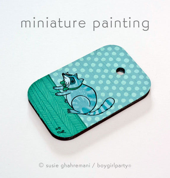 Fancy Raccoon Miniature Painting by Susie Ghahremani – the boygirlparty ...