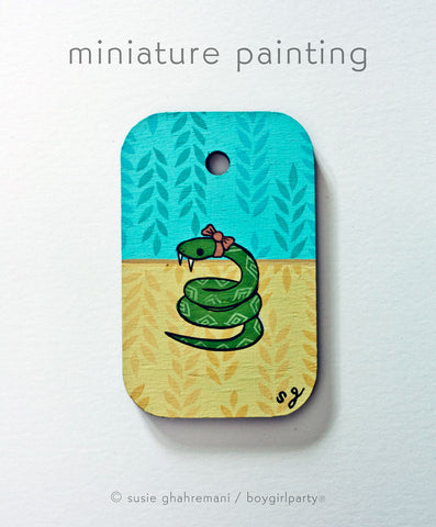 Snake Miniature Painting by Susie Ghahremani