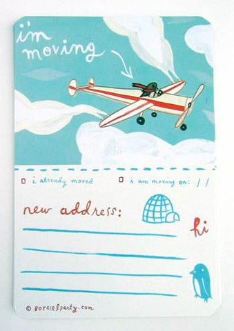Moving Announcement Cards (set of 10) by Susie Ghahremani / boygirlparty.com