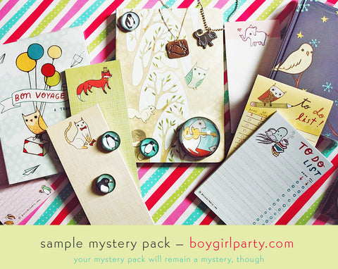 Calling all bargain hunters! Mystery pack at the boygirlparty shop: http://shop.boygirlparty.com