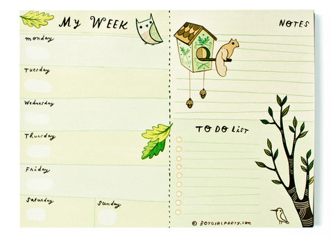 Weekly Planner Notepad (Green) by Susie Ghahremani / boygirlparty.com