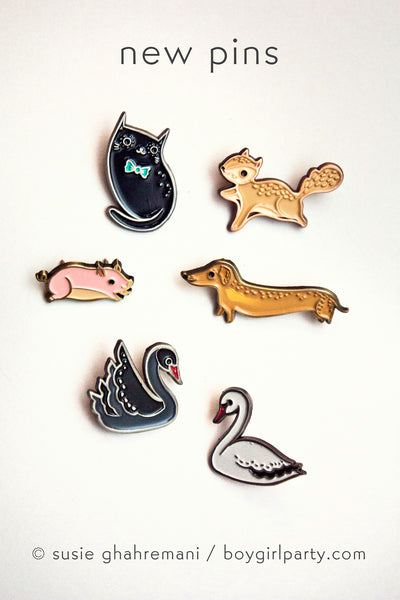 Black Cat Enamel Pin By Susie Ghahremani / Boygirlparty.com – The ...