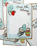 Octopus Bookplate (Ex Libris) Set of 6 by Susie Ghahremani / boygirlparty.com