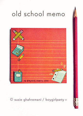 Retro Stationery - Old School Notepad - Office Notepad by boygirlparty
