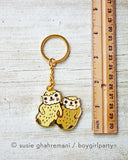 Otters Holding Hands Keychain -- Gold Otter Key Chain