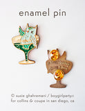 Cocktail Owl Pin - Funny Owl Enamel Pin by boygirlparty for Collins & Coupe