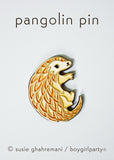 Pangolin Enamel Pin -- Little Pangolin Lapel Pin by boygirlparty