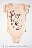 Organic Fox Onesie — Organic Cotton Baby Outfit (Peach)