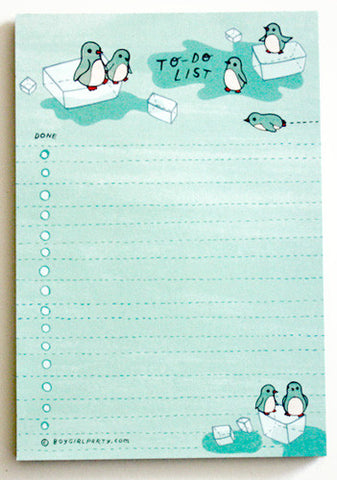 Penguin To-Do List Notepad by Susie Ghahremani / boygirlparty.com