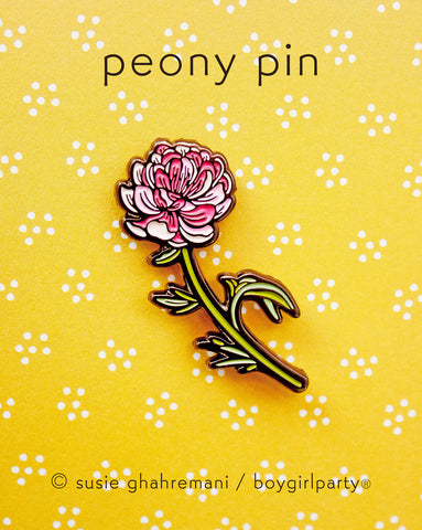 SALE: Botanical Enamel Pin - Peony Pin - Flower Enamel Pin by boygirlparty / Native Poppy