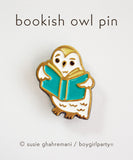 SALE: Owl Book Enamel Pin — Bookish Owl Lapel Pin by boygirlparty