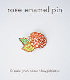 Rose Pin Set - Valentines Day Rose Enamel Pins - Wedding Lapel Pins