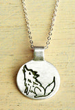 Silver Wolf Necklace - Howling Wolf Necklace by boygirlparty / http://shop.boygirlparty.com
