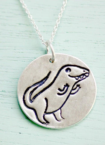 Silver Dinosaur (T-Rex) Necklace by Susie Ghahremani / boygirlparty.com
