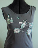 Ladies Grey Bicycle T-shirt by Susie Ghahremani / boygirlparty.com