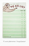 Sloth To Do List Notepad by Susie Ghahremani / boygirlparty.com