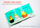 Stack the Cats! picture book written and illustrated by Susie Ghahremani / boygirlparty.com