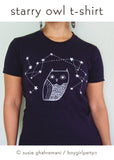 Starry Owl T-shirt (Navy Blue) - Owl t-shirt by boygirlparty