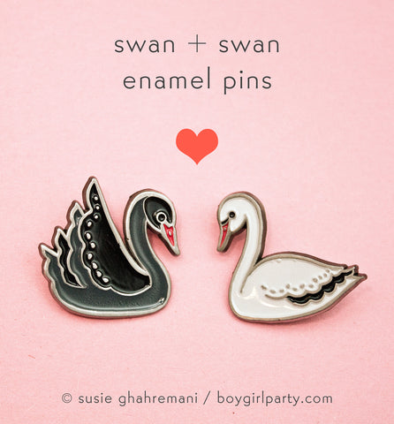 Swan Pin Set by Susie Ghahremani / http://shop.boygirlparty.com