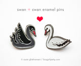 Swan Enamel Pin Set by Susie Ghahremani / http://shop.boygirlparty.com