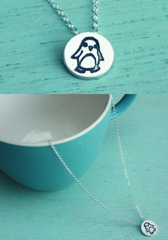 Miniature Silver Penguin Necklace by Susie Ghahremani / boygirlparty.com