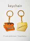 Red Typewriter Keychain -- Hard Enamel Key Chain