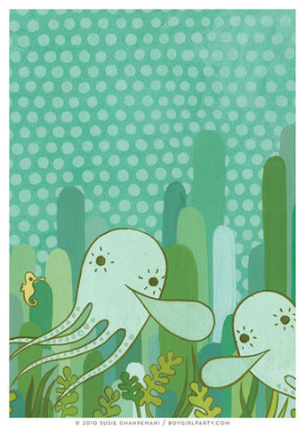 Undersea Octopus Art Print (No.2) by Susie Ghahremani / boygirlparty.com