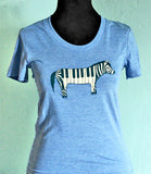 Zebra Piano T-shirt (Blue) by Susie Ghahremani / boygirlparty.com