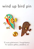 Wind Up Bird Pin by boygirlparty - Illustrated Enamel Pins