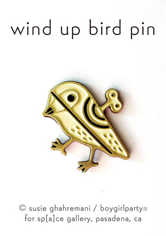 Wind Up Bird Pin by boygirlparty - Illustrated Enamel Pins